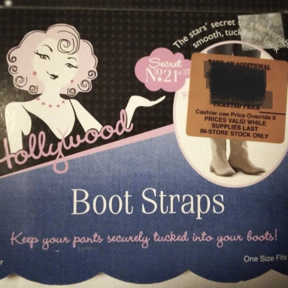 New Hollywood Secret 21 Boot-Straps 1 pair Black Accessories Women One size
